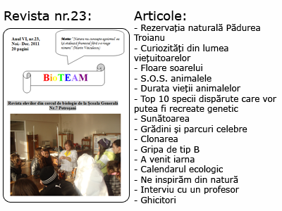 Revista nr. 23 BioTEAM Petroșani