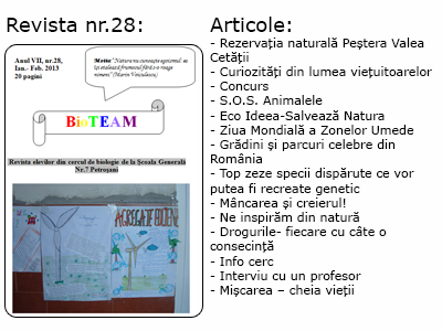 Revista nr. 28 BioTEAM Petroșani