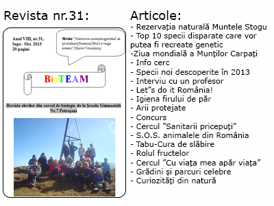Revista nr. 31 BioTEAM Petroșani