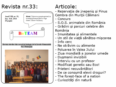 Revista nr. 33 BioTEAM Petroșani