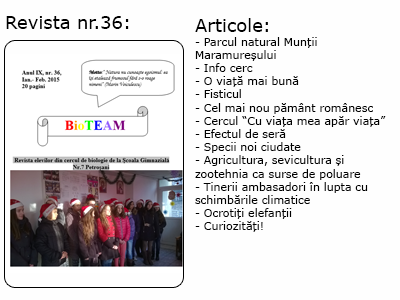 Revista nr. 36 BioTEAM Petroșani