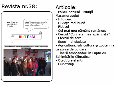 Revista nr. 38 BioTEAM Petroșani